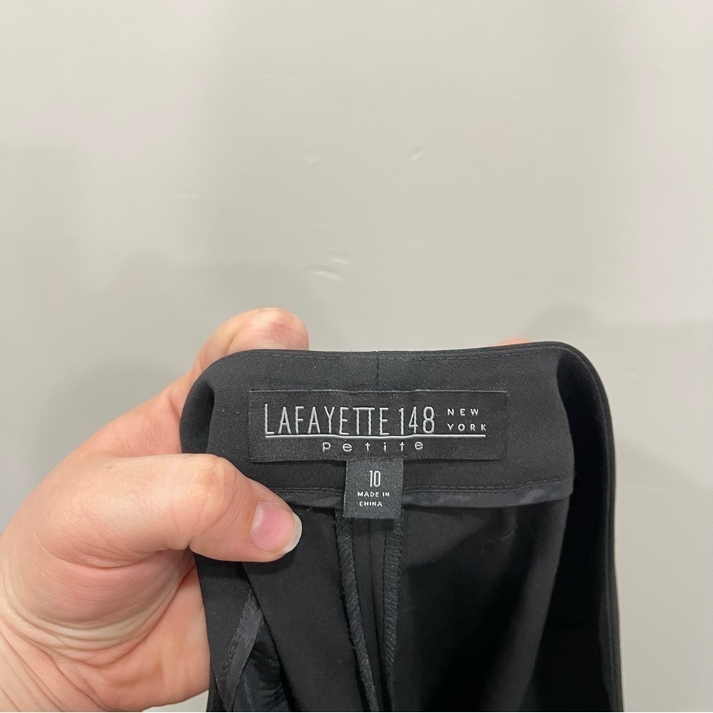 Lafayette 148 Menswear Trouser Pants Black Virgin Wool Size 10 - Picture 5 of 8